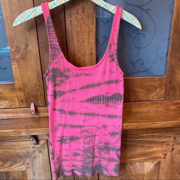 Pink Tie-Dye Ribbed Tank - Picture 3 of 7